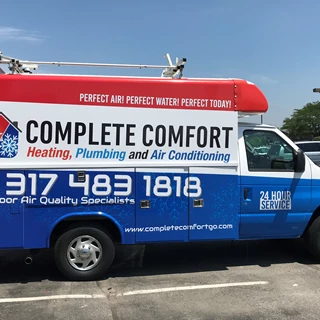 Full Vehicle Wrap for Complete Comfort Heating and Plumbing and Air Conditioning in Greenwood, IN