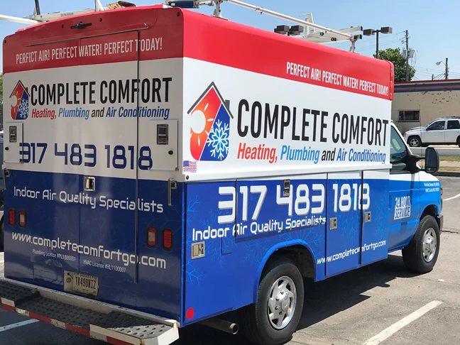 Full Vehicle Wrap for Complete Comfort Heating and Plumbing and Air Conditioning in Greenwood, IN