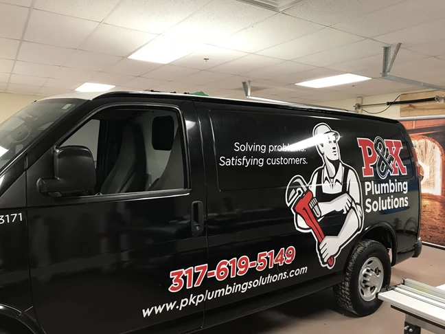 Full Vehicle Wrap for P&K Plumbing Solutions in Greenwood,IN 