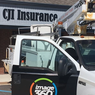Building Signs, Storefront Signs, Dimensional, for CJI Insurance in Indianapolis IN