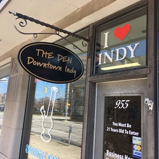 Storefront Signs, Hanging Sign for The Den Downtown Indy 