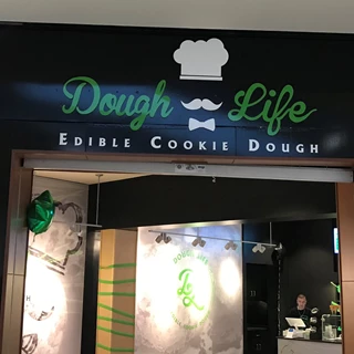 Storefront Sign for Dough Life in Greenwood Park Mall, IN