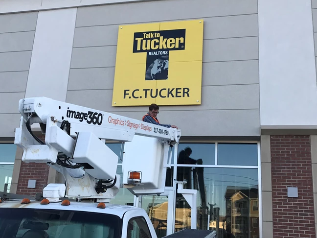 Exterior Signage, Building Sign, Storefront Signage for FC Tucker in Fishers, IN