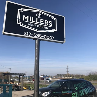 Pylon Sign for Miller Mini Barns in Greenwood, IN