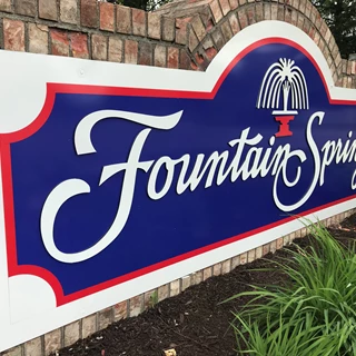 Metal Sign for Fountain Springs Subdivision in Indianapolis in IN