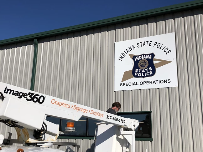 Exterior Signs, Metal Signs, Building Signs for Indiana State Police