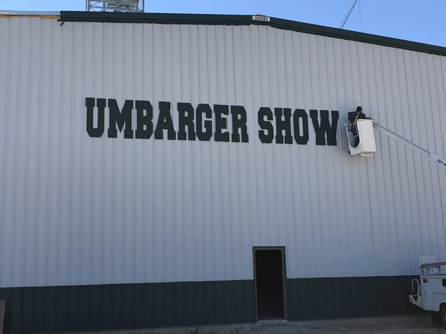 Dimensional Metal Sign Lettering for Umbarger Show Feeds in Franklin IN