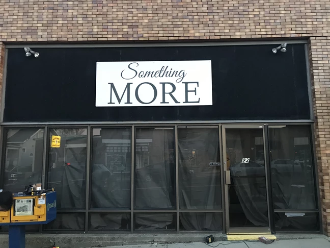 Metal Storefront Sign for Something More in Mooresville, IN  