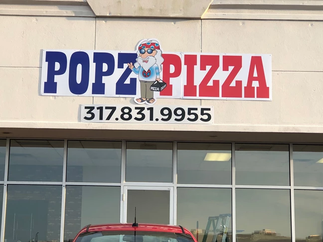 Storefront Sign for Popz Pizza in Indianapolis IN