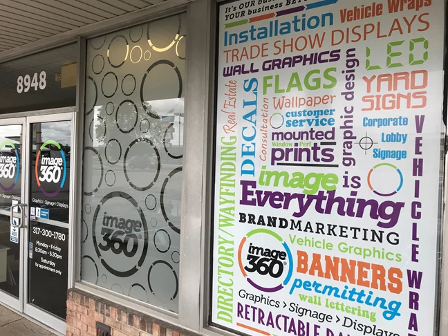Window graphics for Image360 Indy-Greenwood, indianapolis, IN