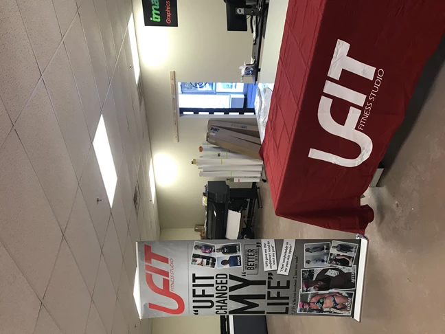 Retractable Banner Stand for UFit in Greenwood,IN