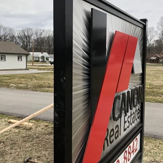 Post and Panel Sign for Canon Real Estate in Indianapolis,IN