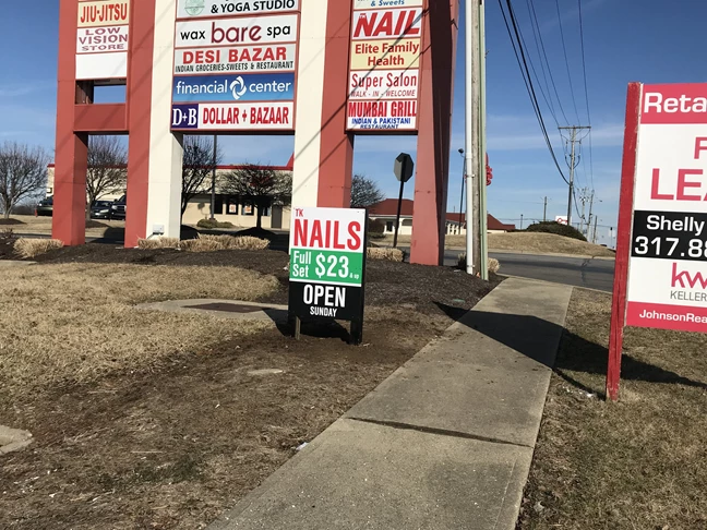 Post and Panel Sign for TK Nails in Greenwood IN