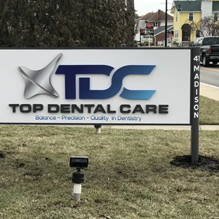 Dimensional Cabinet Sign for Top Dental Care in Greenwood IN