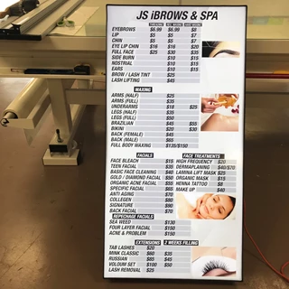 LED Lighted Cabinet Price List for JS ibrows & spa in Indianapolis,IN