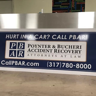 Post and Panel Cabinet Sign for PBAR in Indianapolis