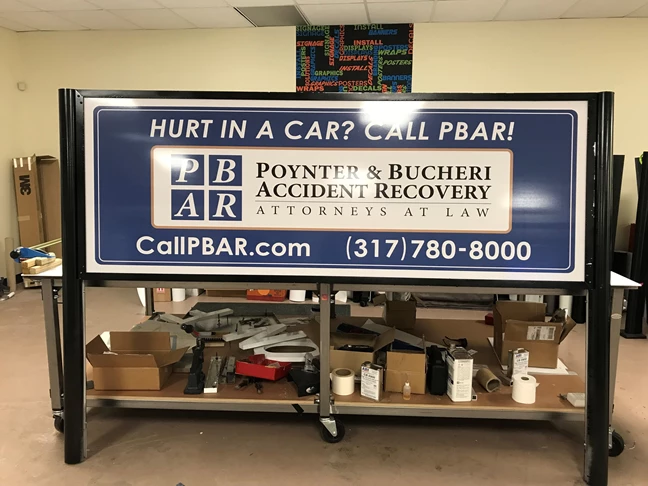 Post and Panel Cabinet Sign for PBAR in Indianapolis
