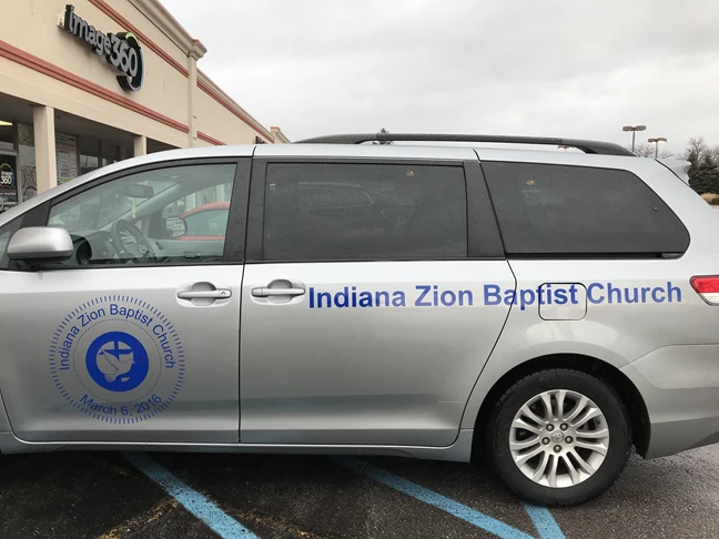 Vehicle Decal for Indiana Zion Baptist Church