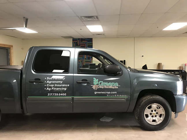 Vehicle Lettering for Greene Crop Consulting in Indianapolis IN