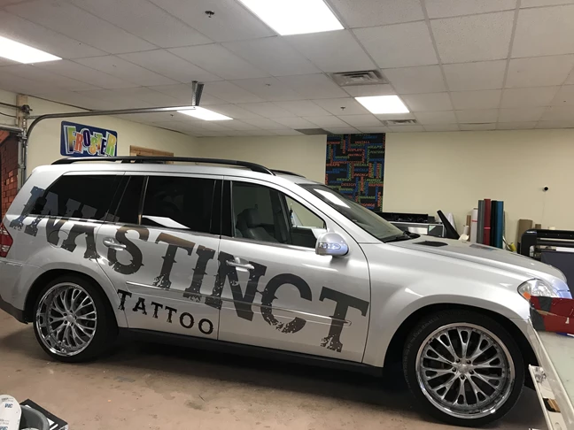 Vehicle Lettering for Inkstinct Tattoo in Indianapolis IN