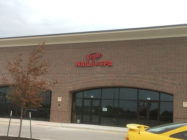 Illuminated Building Sign / Channel Letters for Vegas Nails in Indianapolis IN