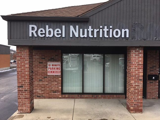 Exterior Building Signs, Storefront Signs for Rebel Nutrition