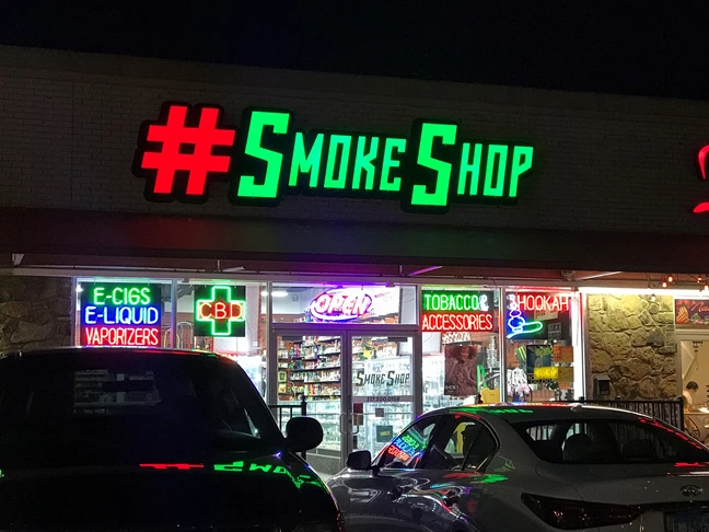 Building Sign, Channel Letters, Exterior Signs, Lighted Signs for Smoke Shop in Indianapolis IN