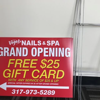 Yard Signs for Vegas Nail in Zionsville, IN
