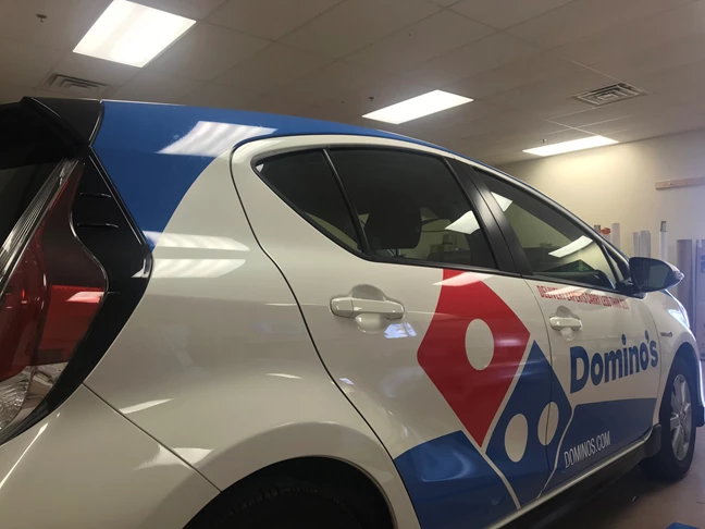 Partial Vehicle Wrap for Dominos Team Terre Haute IN