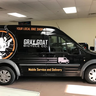 Partial Vehicle Wrap for Gray Goat Bicycle in Indianapolis IN