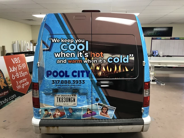 Partial Van Wrap for Pool City in Greenwood IN