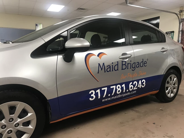 Partial Car Wrap for Maid Brigade in Indianapolis, IN