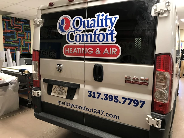Partial Vehicle Wrap for Quality Comfort Heating and Air in Indianapolis IN