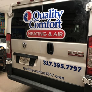 Partial Vehicle Wrap for Quality Comfort Heating and Air in Indianapolis IN