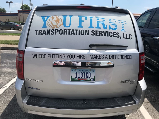 Partial Vehicle Wrap for You First Transportation Services in Indianapolis