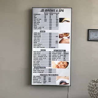 LED Lighted Cabinet Sign JS ibrow & spa in Indianapolis,IN