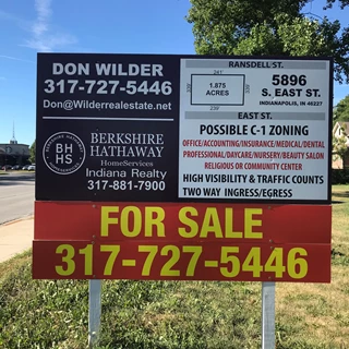 Real Estate Sign in Indianapolis